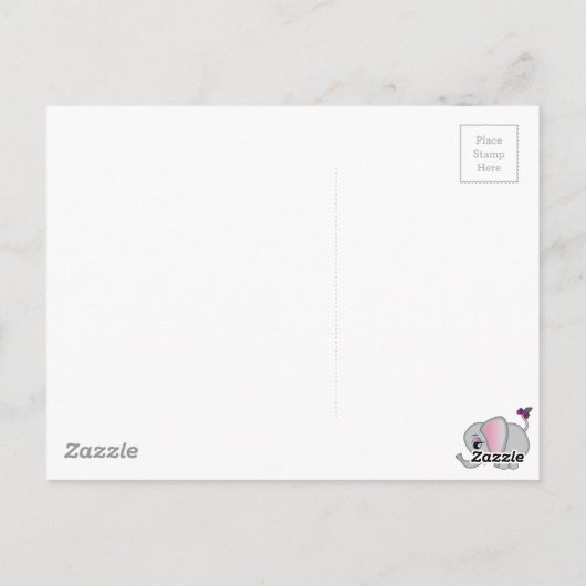 Carte Postale Eléphant mignon (Dos)