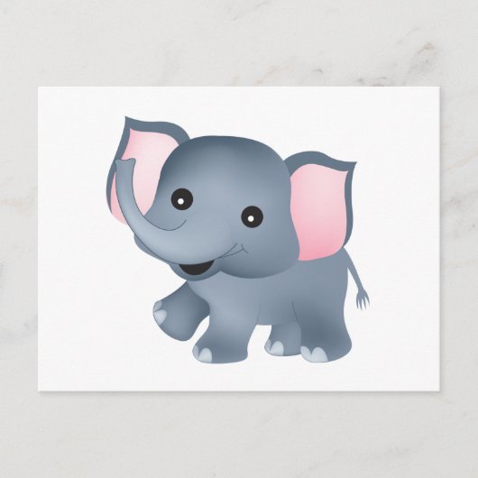 Carte Postale Éléphant Mignon (Devant)