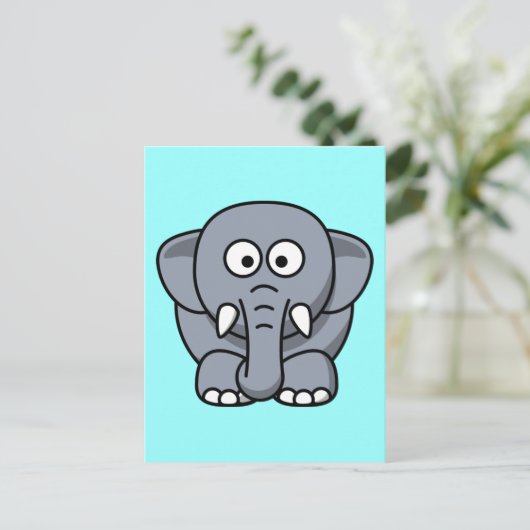 Carte Postale Eléphant mignon (Debout devant)