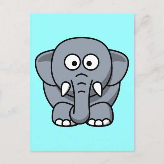 Carte Postale Eléphant mignon (Devant)