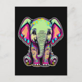 Carte Postale Eléphant mignon assis illustration numérique (Devant)