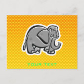 Carte Postale Eléphant mignon ; Orange jaune (Devant)