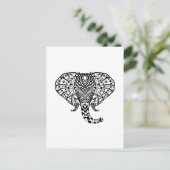 Carte Postale Eléphant Motif ethnique (Debout devant)