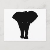 Carte Postale Eléphant noir & blanc Pop Art (Devant)