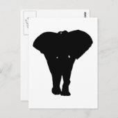Carte Postale Eléphant noir & blanc Pop Art (Devant / Derrière)