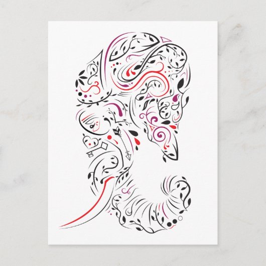 Carte Postale éléphant orné (Devant)