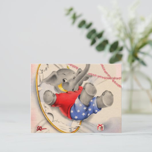 Carte Postale Éléphant Oups (Debout devant)