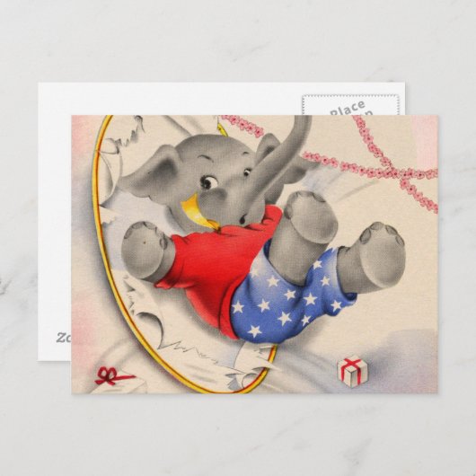 Carte Postale Éléphant Oups (Devant / Derrière)