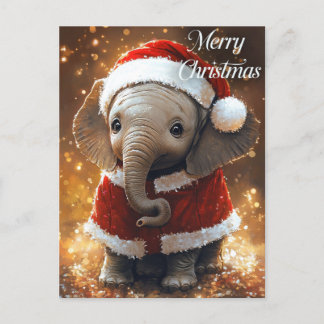 Carte Postale Elephant Père Noël