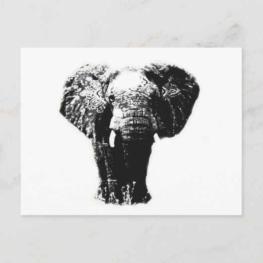 Carte Postale Eléphant Pop Art (Devant)