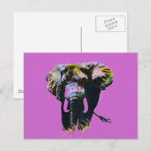 Carte postale Elephant Pop Art (Devant / Derrière)