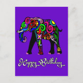 Carte Postale Eléphant psychédélique (Devant)