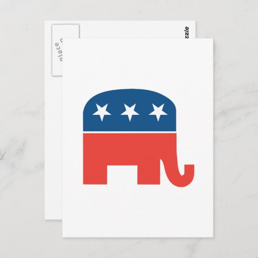 Carte Postale Eléphant républicain (Devant / Derrière)