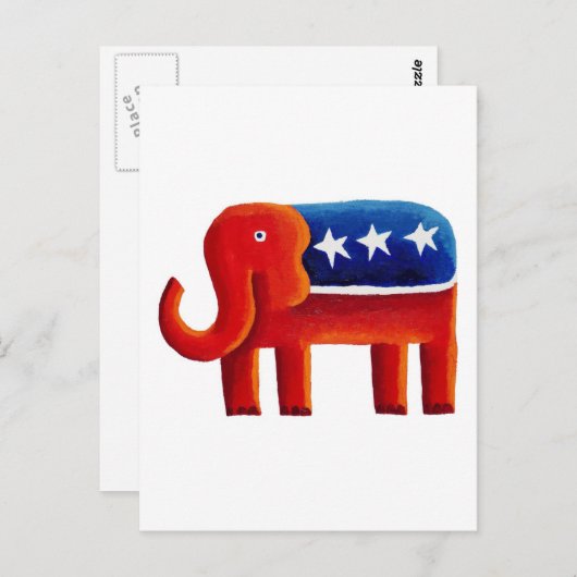 Carte Postale Eléphant républicain (Devant / Derrière)