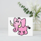 Carte Postale Eléphant rose (Debout devant)