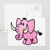 Carte Postale Eléphant rose (Devant / Derrière)