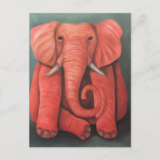 Carte Postale Eléphant rose