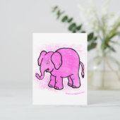 Carte Postale éléphant rose (Debout devant)
