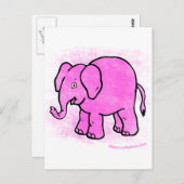 Carte Postale éléphant rose (Devant / Derrière)