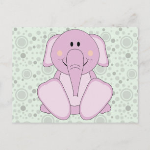 Carte Postale Eléphant rose Cutelyn Baby