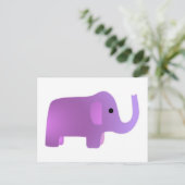 Carte Postale Éléphant Rose Mignon (Debout devant)