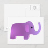 Carte Postale Éléphant Rose Mignon (Devant / Derrière)