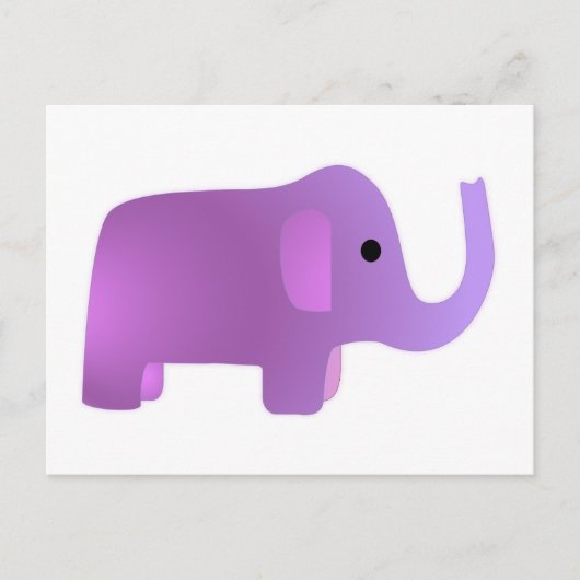 Carte Postale Éléphant Rose Mignon (Devant)