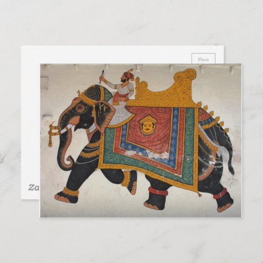 Carte Postale Eléphant royal indien (Devant / Derrière)