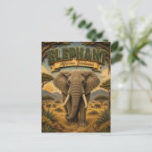 Carte Postale Éléphant Savane Africaine POPCUT (Debout devant)
