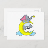 Carte Postale Eléphant sur les nuages (Devant / Derrière)