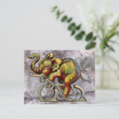 Carte Postale Elephant Sur Un Vélo (Debout devant)
