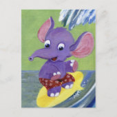 Carte Postale Eléphant surf (Devant)