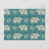 Carte Postale Elephant Teal Caravan Pattern (Devant)