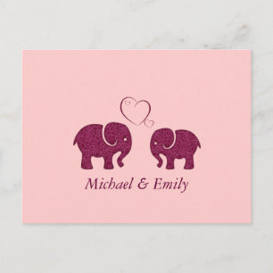 Carte Postale Eléphant tendance mignon en amour personnalisé