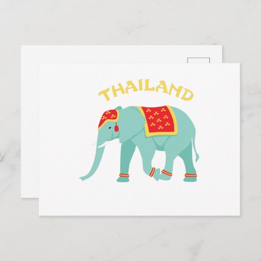 Carte Postale Elephant thaïlandais (Devant / Derrière)