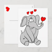 Carte postale Elephant Valentine (Devant / Derrière)