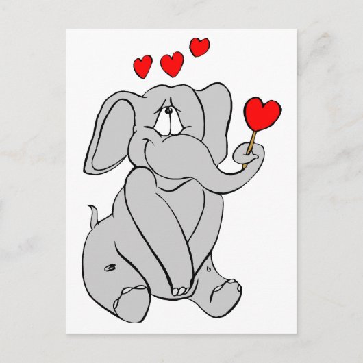 Carte postale Elephant Valentine (Devant)