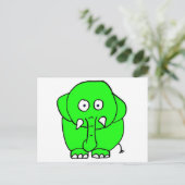 Carte Postale éléphant vert (Debout devant)
