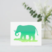 Carte Postale Eléphant vert (Debout devant)