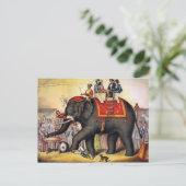 Carte Postale Éléphant vintage de cirque (Debout devant)