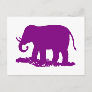 Carte Postale Éléphant Violet