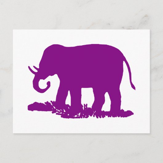 Carte Postale Éléphant Violet (Devant)