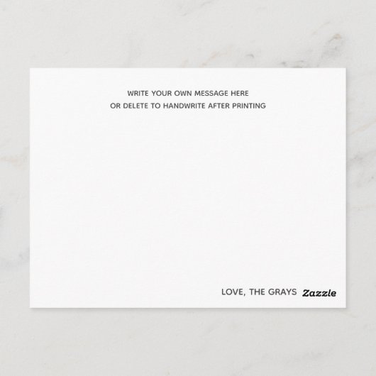 Carte Postale Elephant Zoo Animaux Baby shower Merci Note (Dos)