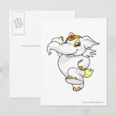 Carte Postale Elephante blanche (Devant / Derrière)