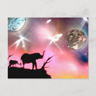 Carte Postale Eléphants