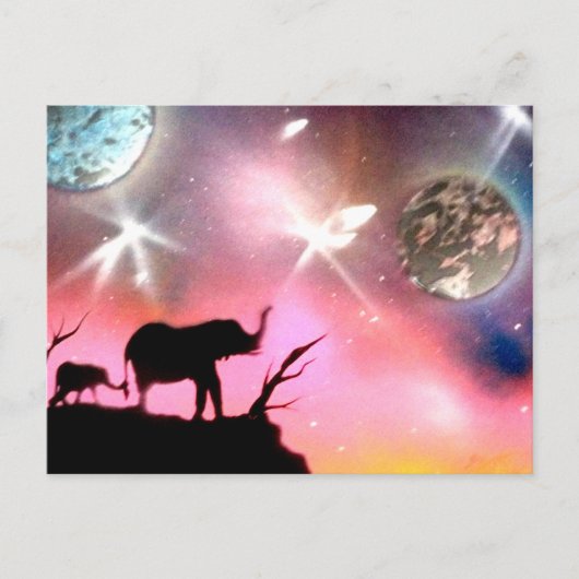 Carte Postale Eléphants (Devant)