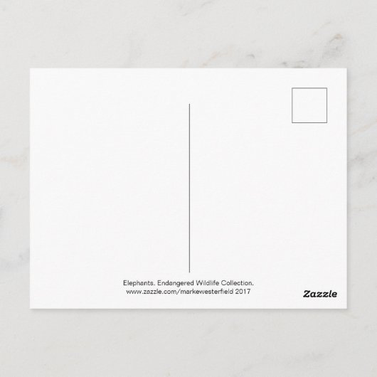 Carte Postale Eléphants (Dos)