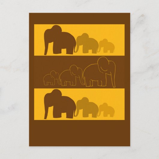 Carte Postale Eléphants (Devant)