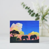 Carte Postale Eléphants À Dusk (Debout devant)