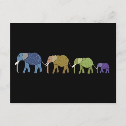 Carte postale Eléphants Africains (Devant)